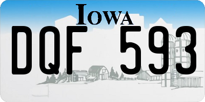 IA license plate DQF593