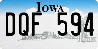 IA license plate DQF594