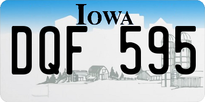 IA license plate DQF595