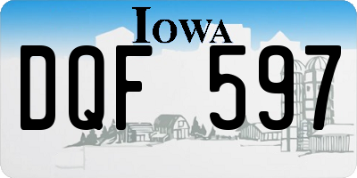 IA license plate DQF597