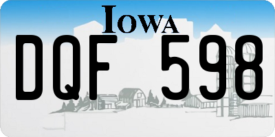 IA license plate DQF598