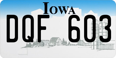 IA license plate DQF603