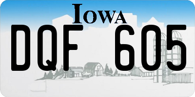 IA license plate DQF605