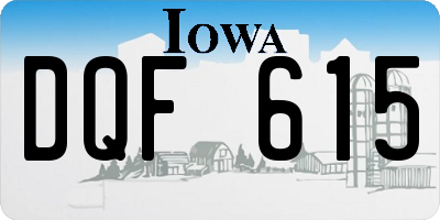 IA license plate DQF615