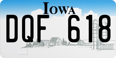 IA license plate DQF618