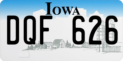 IA license plate DQF626
