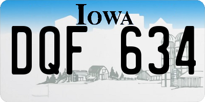 IA license plate DQF634