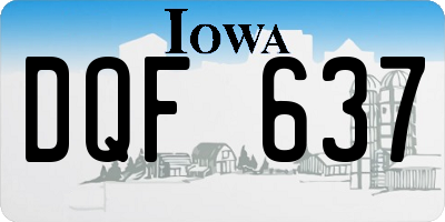 IA license plate DQF637