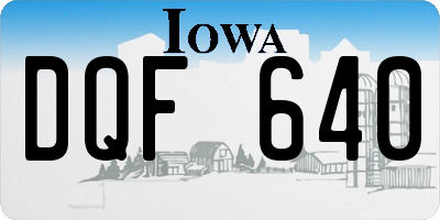 IA license plate DQF640