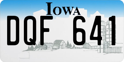 IA license plate DQF641