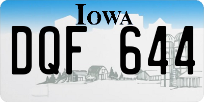IA license plate DQF644