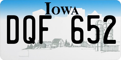 IA license plate DQF652