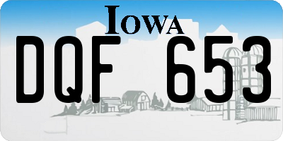 IA license plate DQF653