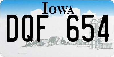 IA license plate DQF654