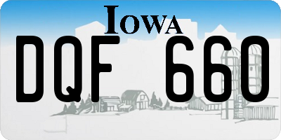 IA license plate DQF660
