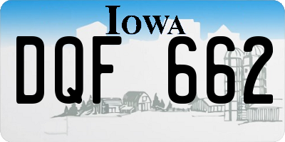IA license plate DQF662