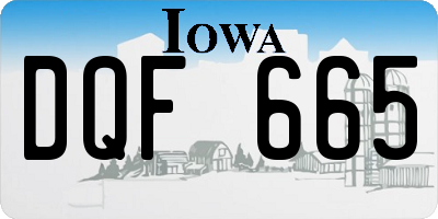 IA license plate DQF665