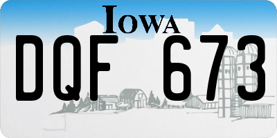 IA license plate DQF673