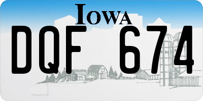 IA license plate DQF674