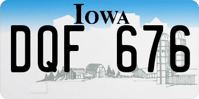 IA license plate DQF676