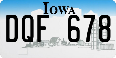 IA license plate DQF678