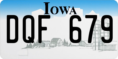 IA license plate DQF679