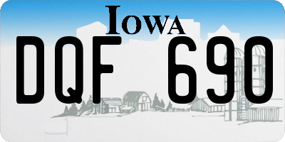 IA license plate DQF690