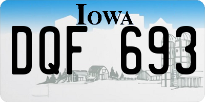 IA license plate DQF693