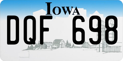 IA license plate DQF698