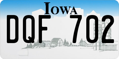 IA license plate DQF702