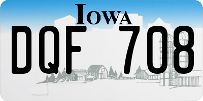 IA license plate DQF708