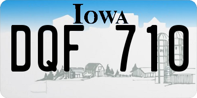 IA license plate DQF710