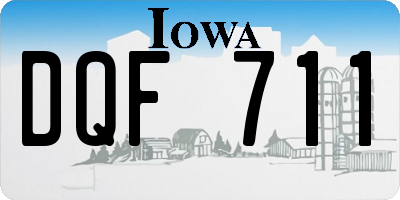 IA license plate DQF711
