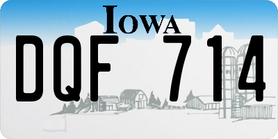 IA license plate DQF714