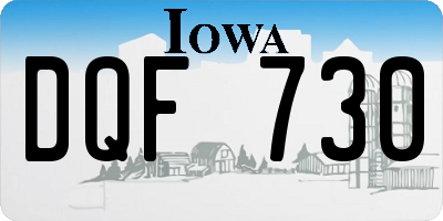 IA license plate DQF730