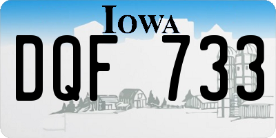 IA license plate DQF733