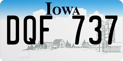 IA license plate DQF737