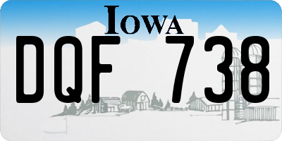 IA license plate DQF738