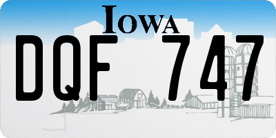 IA license plate DQF747