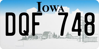 IA license plate DQF748