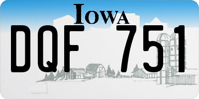 IA license plate DQF751