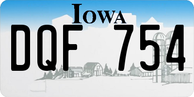 IA license plate DQF754