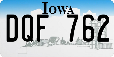 IA license plate DQF762