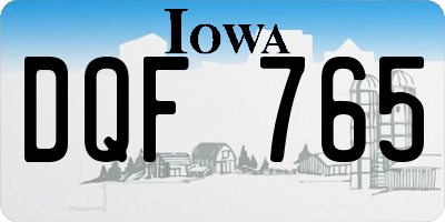IA license plate DQF765