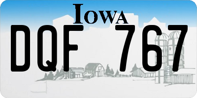 IA license plate DQF767