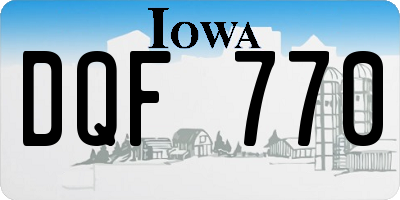 IA license plate DQF770