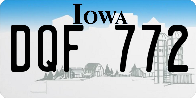 IA license plate DQF772