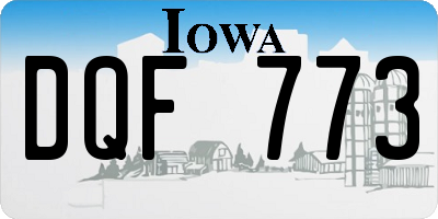 IA license plate DQF773