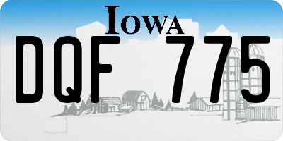 IA license plate DQF775