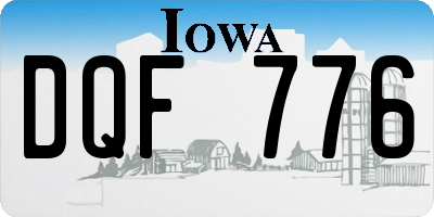 IA license plate DQF776